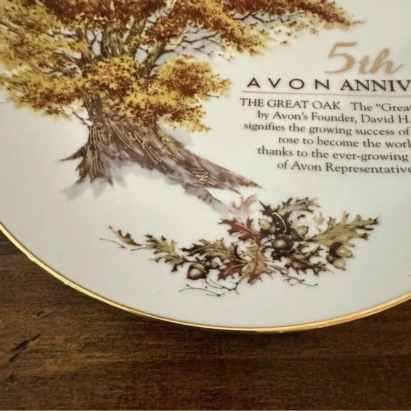 Avon 5th Anniversary California Perfume Company Commemorative Gold Lined Plate - Picture 4 of 6